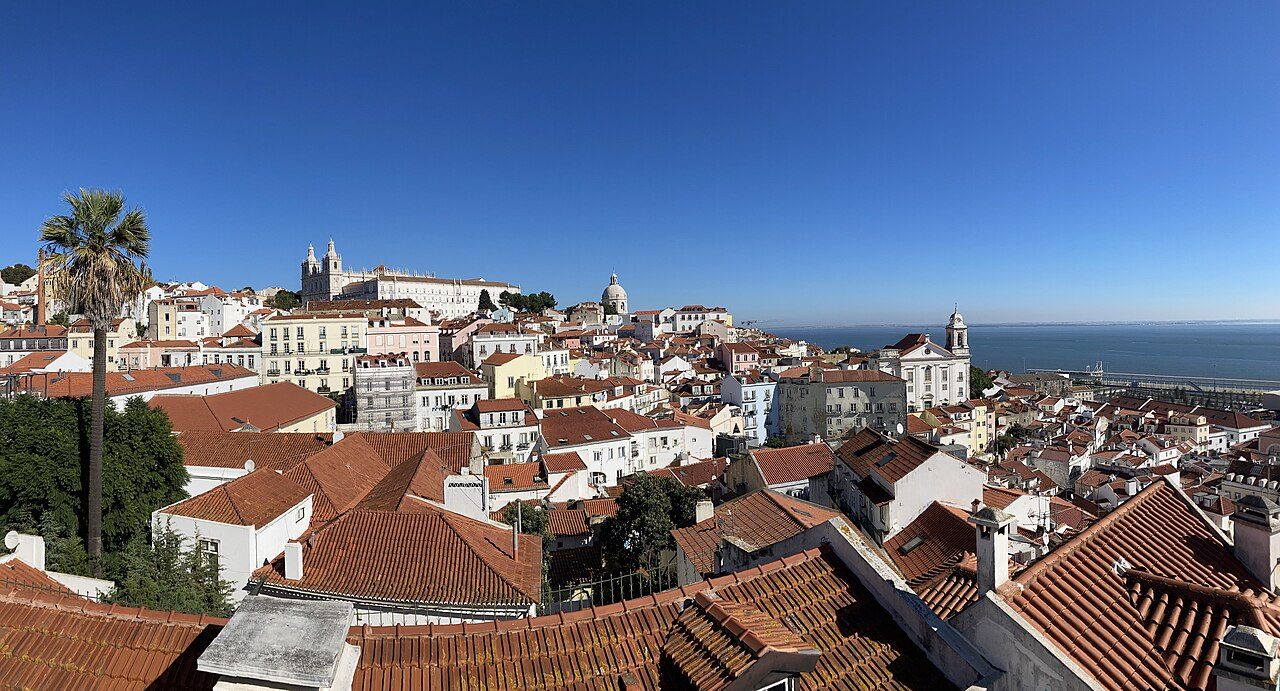 Lisbon rooftops and the Tagus river